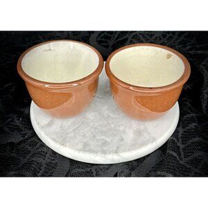vintage redware ramekins or custard cups
